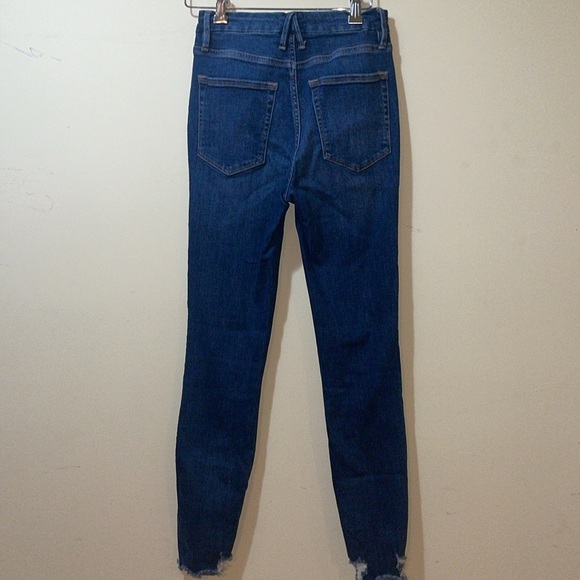 Womens Good American Good Legs Chewed Hem High Waisted Skinny Jeans - Picture 6 of 6